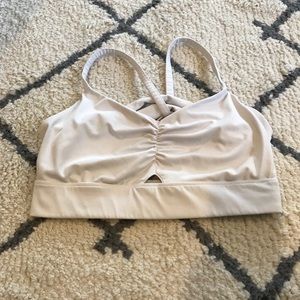 White Fabletics Sports Bra